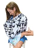 フルカバー授乳カバーと幼児カーシートキャノピーwith pack-awayポケット – Bon Appetit – ホワイト、ピンク、花柄 – ベビーシャワーギフトfor Boys and Girls