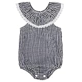 サクララ(Sakulala) ロンパース ベビー服 連体服 キッズ 赤ちゃん 新生児 幼児 ボディスーツ フリル チエック柄 ノースリーブシャツ 出産祝い 満月 プレゼント女の子 繋ぎ 可愛い 子供服