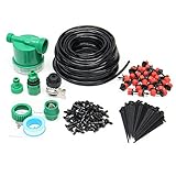 KING DO WAY ドリップ灌漑システム ガーデニング 122pcs 電子制御タイマー 散水用具 散水ノズル 水やり 自動 ホース 25m