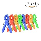 Shintop 8パックビーチタオルクリップKeep YourタオルからBlowing Away Great for Clothes Lines、ビーチ椅子またはプールLoungers ( 4色、ジャ