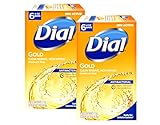 Dial Antibacterial Soap Bar, Gold, 6 Count (Pack of 2) by Dial
