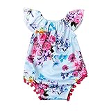 MIOIM ベビー 連体服 ロンパース 花柄 子供服 半袖 Tシャツ プリント カバーオール 女の子 ボディスーツ