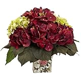 ほぼ自然緑とブルゴーニュHydrangea Arrangement