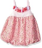 Nannette Baby Girls' Chiffon Woven Romper Pink 12M [並行輸入品]