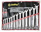 AMPRO T40096 16 Piece Combination Wrench Set 1/4-Inch to 1 1/4-Inch SAE [並行輸入品]