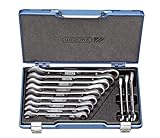 GEDORE 2297442 Open-Ended Wrenches with Ring Ratchet Set, 8-19mm Width (12 Pieces) [並行輸入品]