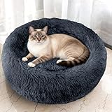 犬 ベッド クッション ペット グッズ - ラウンド型 もふもふ 丸型 ドーナツ OYANTEN ふわふわ もこもこ ぐっすり眠る 洗える 大型犬用 ペット用品(120cm ライトグレー)