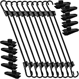 24インチ 高耐久 ガスト バンジーコードストラップ デュアルフック タープクリップ 10個 高耐久 ロック グリップ タイダウン Funiture キャンプ 日よけ カーカバー SUV トラック バン カーカバー ウィンドプロテクター 10個パック