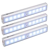 cesunlightモーションセンサーLEDナイトライト、充電式&自動検知、ワイヤレスMotion Activated L ゴールド SEN002-White-3