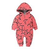Kids Tales赤ちゃん男の子女の子のフード付きStar Print Romper カラー: レッド