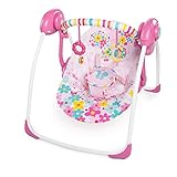 Bright Starts Pretty in Pink Butterfly Cutouts Portable Swing, Pink