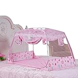 global i mall　可愛い　レース飾り　取り付け簡単　ベビー蚊帳　折畳み　赤ちゃん用　高品質　固定性がよい　ピンク