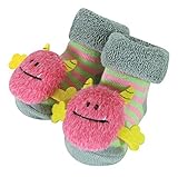 Stephan Baby Rattle Socks Pink Monsters 3-12 Months [Floral] [並行輸入品]