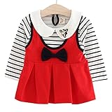 YY-Natuhi ベビー服 子供服 女の子 ワンピース リボン キッズ ドレス 新生児 ボディースーツ ベビー 長袖 赤ちゃん 入学式 出産祝い 七五三 綿 ストライブ ベビースーツ ０～４歳 (8