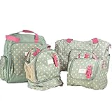 lanova マザーズバッグ ショルダーバッグ かわいい 4点セット 【ママリュック 子供用リュック 保温バッグ マザーバッグ】 おしゃれ グリーン