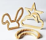 Weryn（TM）アドイン北欧スタイル月の兎バニースターチルドレンベビーベッドルームの木製ウォールステッカーインテリアDIYのウッドクラフトデコレーション[ウサギ]