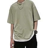 Amazon クーパーアンドコー 6カラー 重ね着風シャツ 半袖シャツ 半袖 Tシャツ ビッグシルエット 夏 大きいサイズ オーバーサイズ シャツt 半袖t シャツ シャツティー てぃーしゃつ ティーシャツ 大きめ 薄手 レイヤード フェイク 白t 黒t 薄い Big ビッグ 春夏