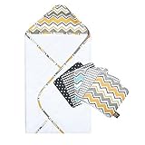 Trend Lab Buttercup Zigzag 6 Piece Hooded Towel and Wash Cloth Set by Trend Lab [並行輸入品]