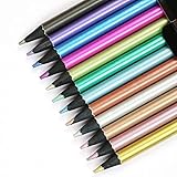Copeflap 色えんぴつ メタリック 色鉛筆 メタリックカラー グリッター 金 銀 銅 蛍光色 (12色)