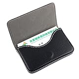 POTOJP 名刺入れ 2way PU カードケース ボックスホルダー 薄い 軽量 便利 メンズ＆レディース 兼用 (ブラック)