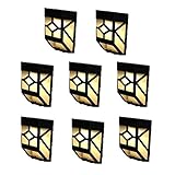 Fenteer 8個入り　ウォールライト　LED太陽光発電ライト　高輝度　壁掛け　屋外 玄関 ガーデン 通路 車道　省エネ　階段ライト　全3種　取り付け簡単　 - 暖白ｘ８