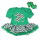 Baby St Patricks Day Shamrockシェブロンボディスーツチュチュ US サイズ: XL カラー: グリーン
