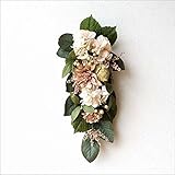フェイクグリーン 壁掛け スワッグ 造花 インテリア 人工観葉植物 花 壁 玄関 リビング トイレ 洗面所 ウォールデコ ワイヤープランツ 壁掛フラワーデコ ダリア [hal8497]