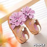 ベビー おしゃれ 靴 【 フラワー モチーフ サンダル 】赤ちゃん キッズ 履き心地 柔らか マジックテープ ストラップ 靴裏まで 可愛い 花 模様 滑り止め 付き 女の子 シューズ 4色5サイズ（1