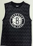 Brooklyn Netsブラックテクスチャマッスルシャツ( Large )