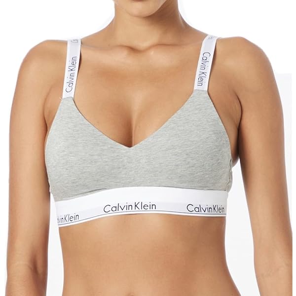カルバンクライン　グレー　Mサイズ　ブラレット　長袖 Icon Cotton ロングスリーブ Tシャツ ブラレット（ブラジャー