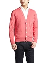 Color High Gauge Cotton V-neck Cardigan 1113-136-2665: Pink Color High Gauge Cotton V-neck Cardigan 1113-136-2665: Pink