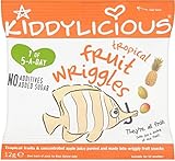 Kiddylicious Tropical Fruit Wriggles 12mth+ (12g) Kiddyliciousトロピカルフルーツは12Mthの+ （ 12グラム）をうごめく