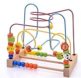 hljgift動物数学円ビーズレールMaze木製おもちゃforキッズ早期教育玩具