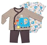 Taggies Baby Boy Blue Elephant 3個入り新生児用品一式( 3 m-12 m ) カラー: ブルー