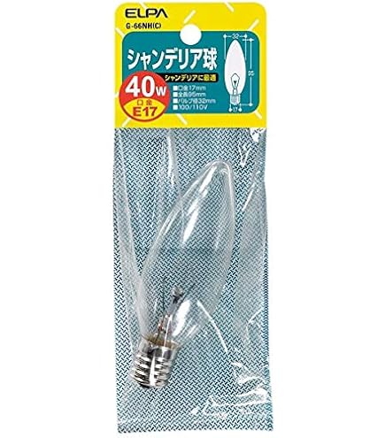 Amazon | 【10個セット】ヤザワ シャンデリア球 クリア 60W 口金E17