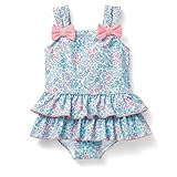 【ベビー水着】ロンパース付きワンピース水着　　ブルー系　サイズ:100