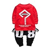 Tovadoo 子供服 ベビー服 男の子 パーカー+ズボン 秋冬 長袖 多色 アルファベット柄 ヒップホップ風 ファッション 兄弟揃い 保育園 旅行 プレゼント