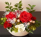 還暦祝い 誕生日プレゼント 結婚祝い 記念日 に想いを込めて素敵な赤のプリザーブドフラワー　ボヌール