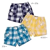ギンガムホットパンツ　ブルー　80