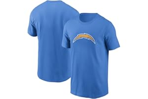 NFL メンズ レディース 半袖 Tシャツ 夏 プリント トップス ロサンゼルス チャージャーズ フットボール トレーニング ジャージ ラウンドネック カジュアル トップス