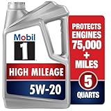 Mobil 1 (120768) ハイマイレージ 5W-20 モーターオイル - 5クォート