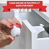 Invisible Magnetic Locks for Cabinets & Drawers - 4 Locks, 1 Key + Bonus Tape by CareMe - the Most E