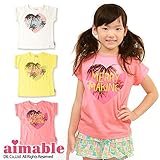 (エマーブル)AIMABLE 盛夏'15 4色分解ヤシの木プリント半袖Tシャツ 130 イエロー
