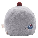 GEMVIE ベビーハット 赤ちゃん ビーニー帽 動物刺繍 新生児 キャップ 女の子 男の子 可愛い 防寒 出産祝い ギフト 帽子 グレー