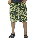 (ポスター) POSTAR キッズ　ベビー　迷彩 ハーフパンツ ライム　100cm