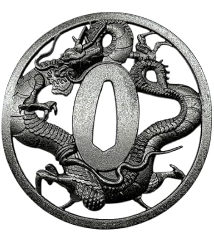 Amazon.co.jp: 刀剣用鍔 菊透かし 黒（TU-12) : ホビー