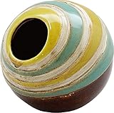 丸和貿易 ペンスタンド セラミック ノルディックデコ ボールポット ボーダー 400794101