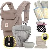 ベビーウエストベルト付エルゴベビー 抱っこ紐 ムーンストーン・インサート3III 【日本正規品2年間保証-SG認定付】フードカバー＆パッド２個＆ポーチ付