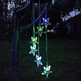 RaiFu ソーラーライト 太陽の色を変更する 防水 五芒星の風 チャイム ホーム パーティー ナイト ガーデンの装飾