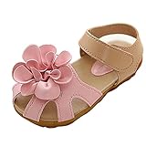 Gaorui(ガオルイ)　キッズシューズ　ガールズフラットシューズ　可愛い　花のデザイン　赤ちゃん 履き心地 柔らか　レザー ローズ　パープル　ピンク　13～18cm